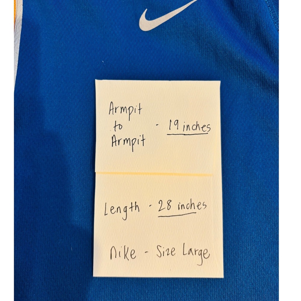 Nike Running Dri-FIT Mens Large Blue Yellow 1/4 Zip Long Sleeve Pullover 445591 - Picture 7 of 9